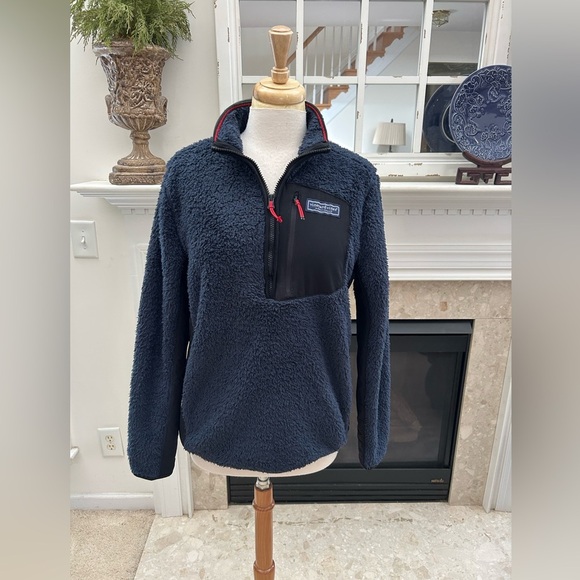 Vineyard Vines Navy Fleece Pullover - Picture 1 of 6